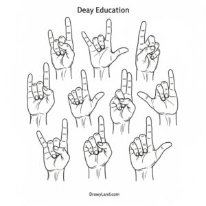 american sign language coloring pages 7