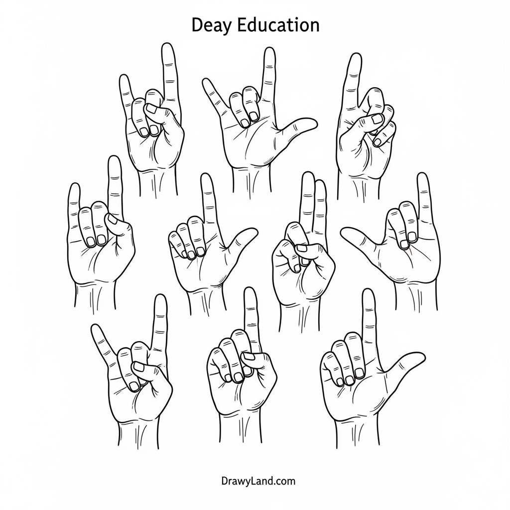 american sign language coloring pages 7