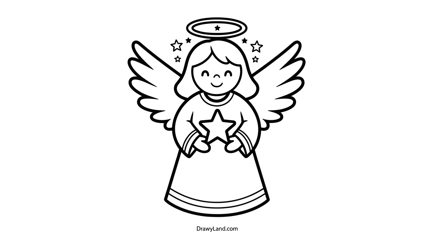 Free Printable Angel Coloring Pages printable Christmas angel coloring page for kids