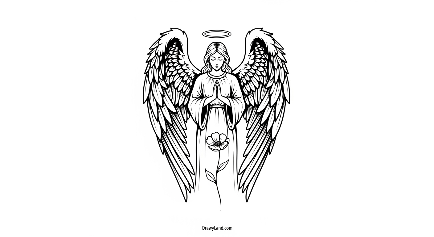 Free Printable Angel Coloring Pages guardian angel coloring page for peaceful activity
