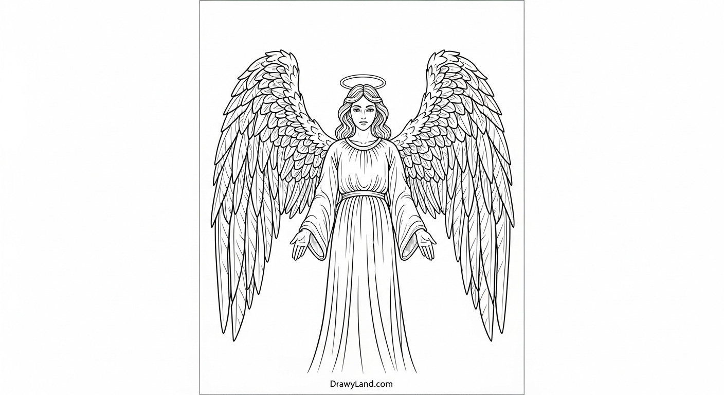 Free Printable Angel Coloring Pages beautiful angel wings coloring page for children