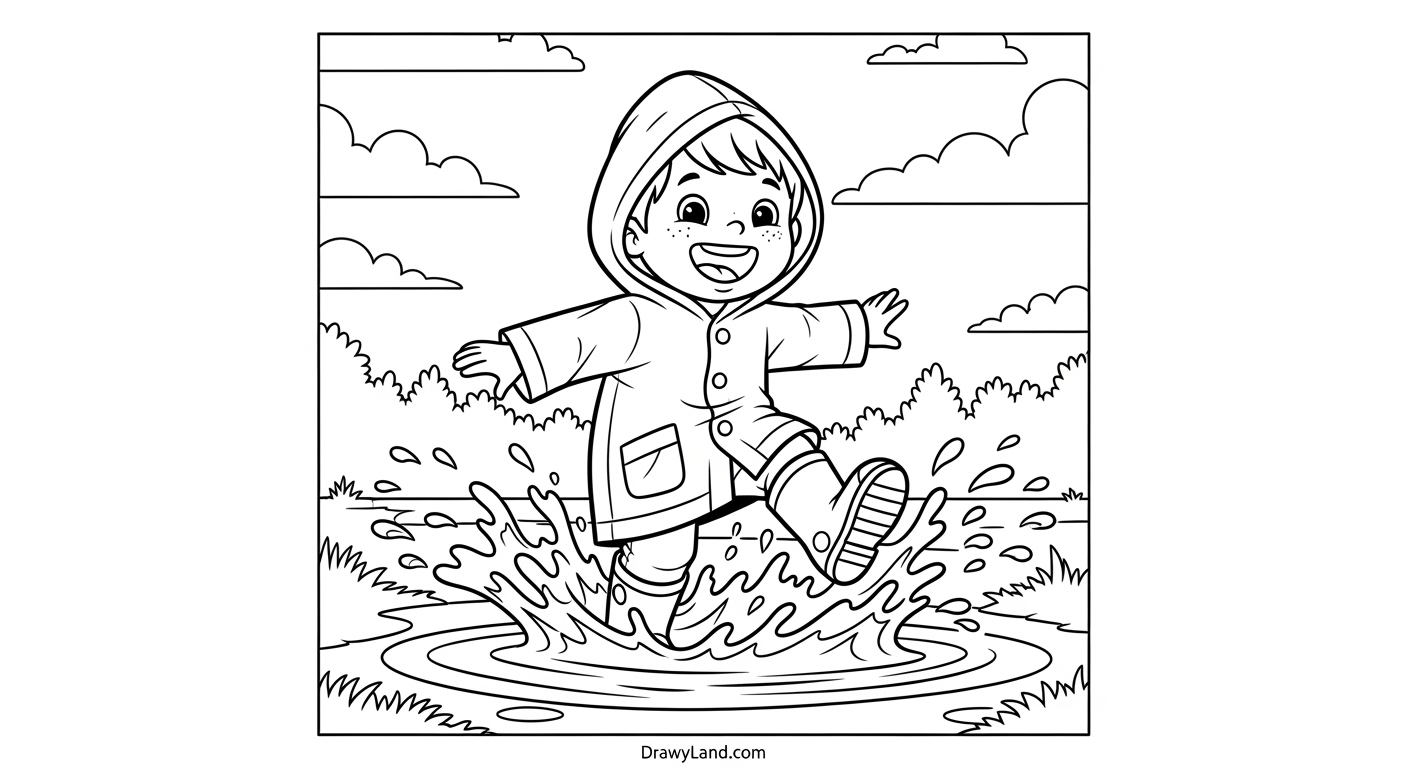 Free Printable April Showers Coloring Pages for Kids Happy cloud and raindrops april showers coloring activity