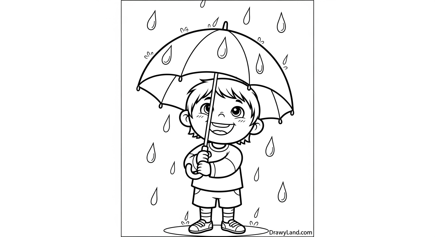 Free Printable April Showers Coloring Pages for Kids Easy spring rain coloring pages for preschoolers