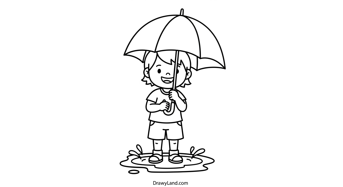 Free Printable April Showers Coloring Pages for Kids Kids under an umbrella april showers coloring pages