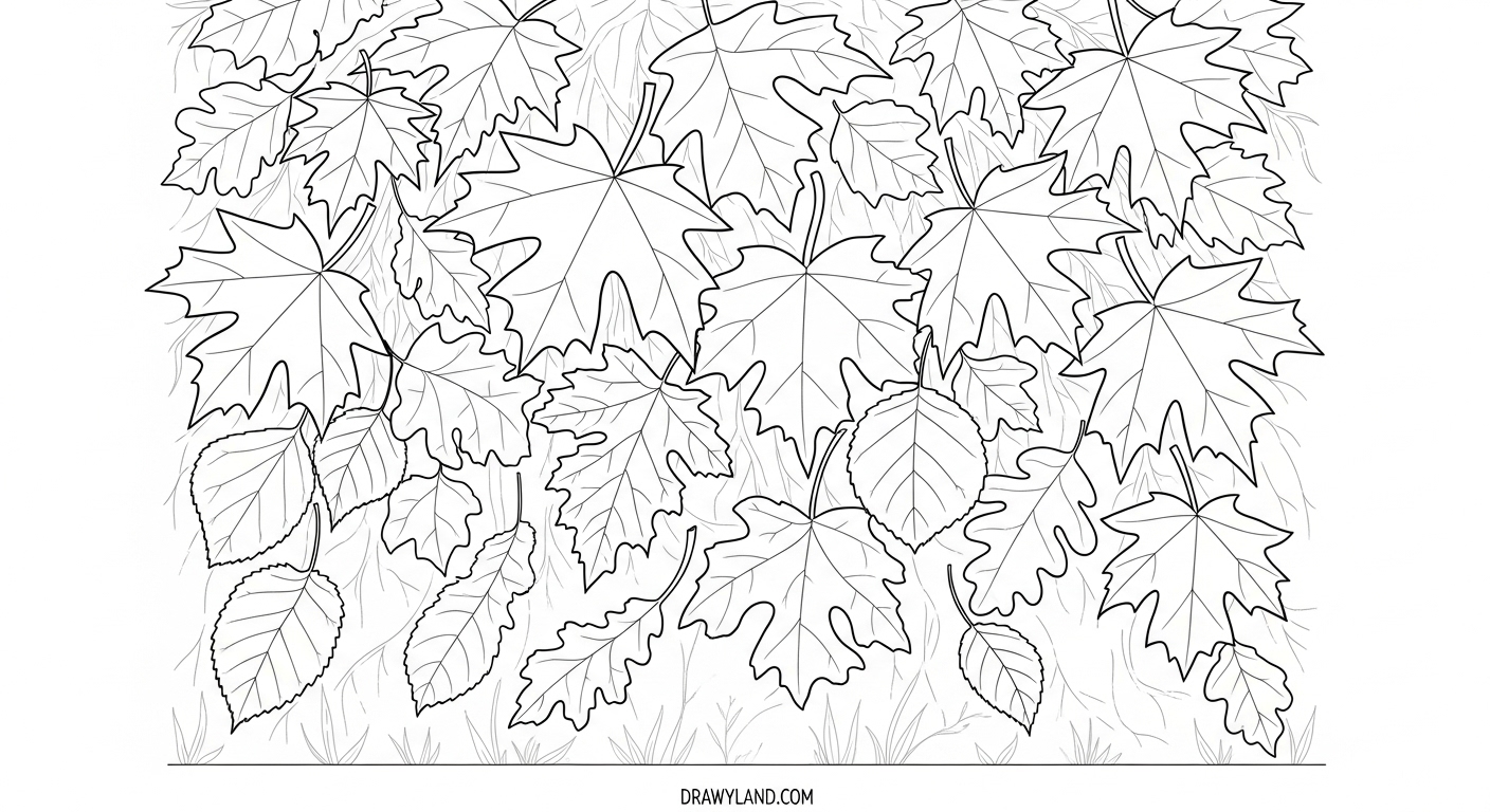 Free Printable Autumn Leaves Coloring Page A free printable autumn leaves coloring page for kids