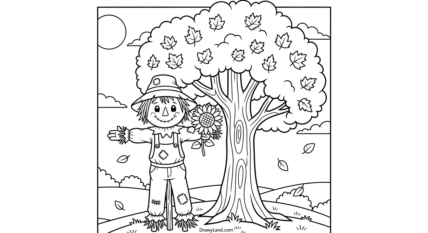 Free Printable Autumn Tree Coloring Pages A simple maple tree coloring page for preschool children