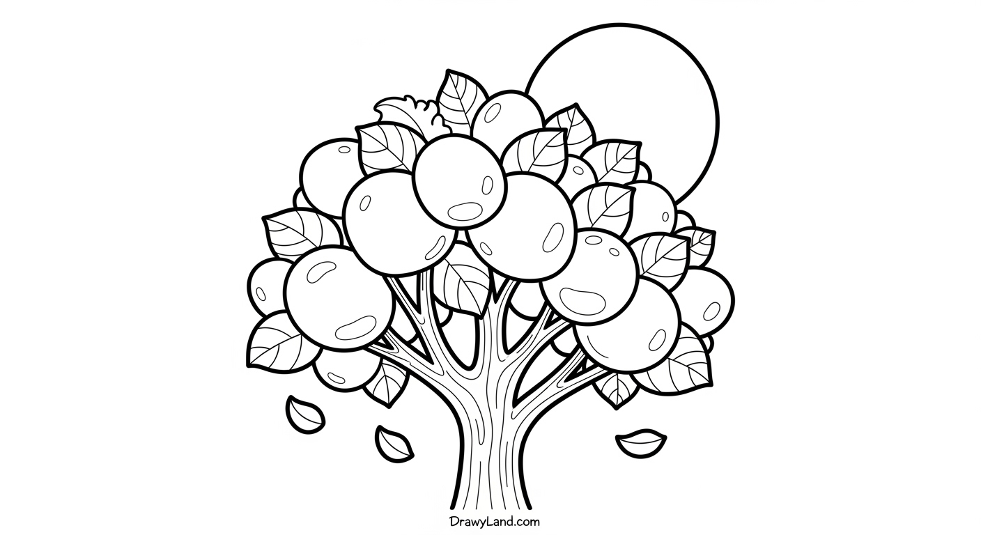 Free Printable Autumn Tree Coloring Pages A bare autumn tree without leaves coloring page for kids