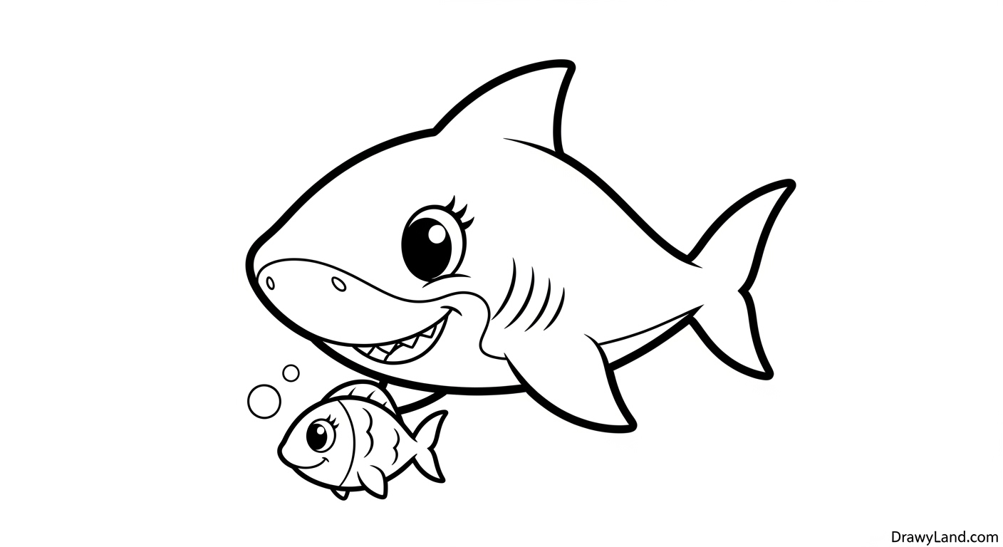 Awesome & Free Printable Baby Shark Coloring Page Printable mommy shark coloring page