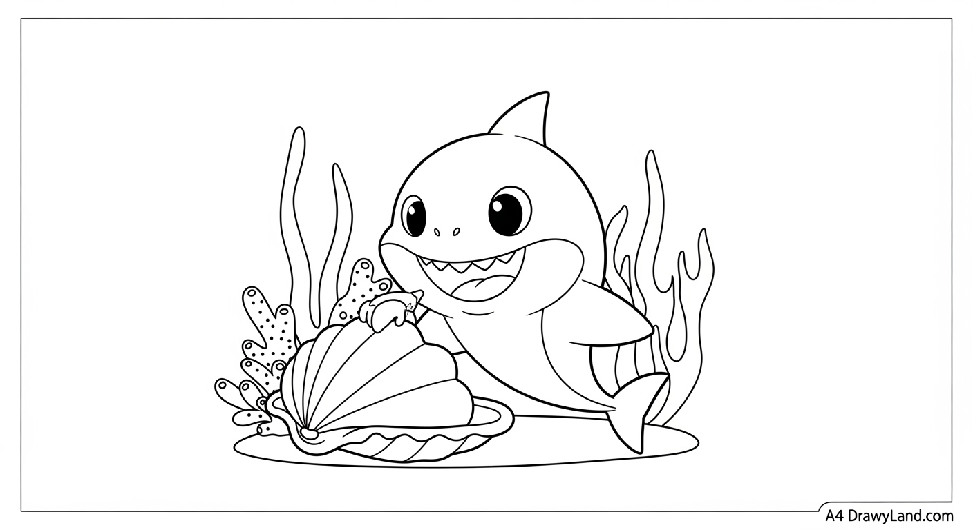 Awesome & Free Printable Baby Shark Coloring Page Baby shark birthday party coloring activity page