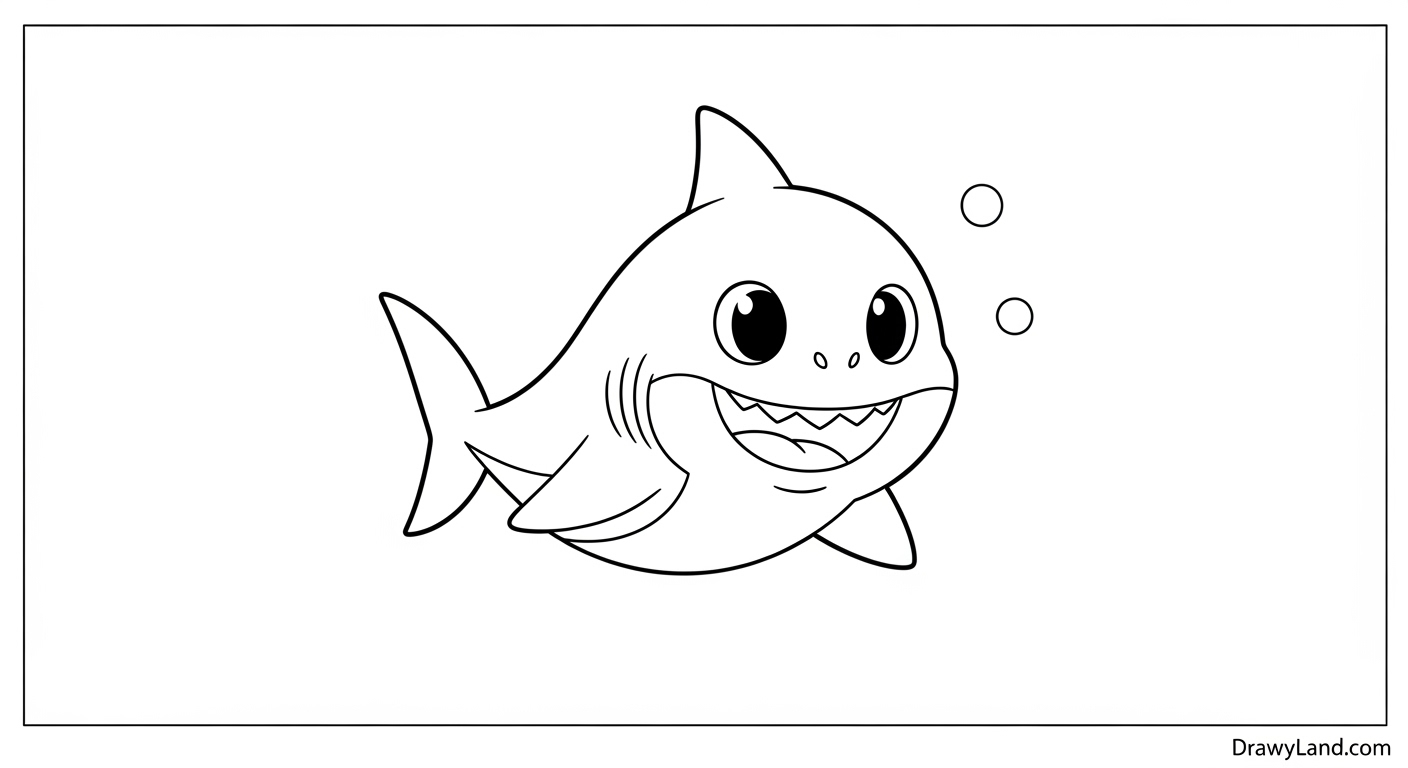 Awesome & Free Printable Baby Shark Coloring Page Cute baby shark coloring page for download