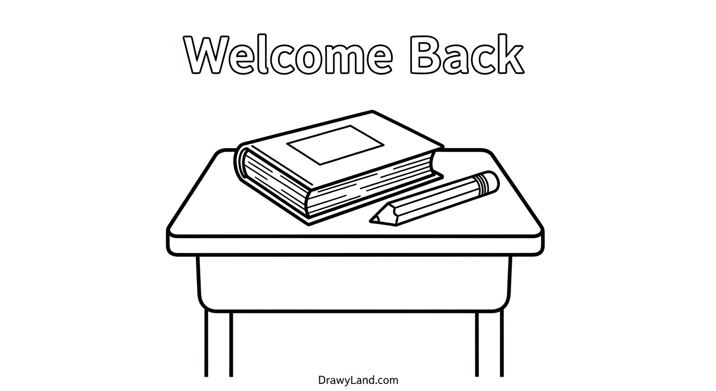 Free Printable Back to School Coloring Sheets A simple back to school coloring sheet with a pencil and apple.