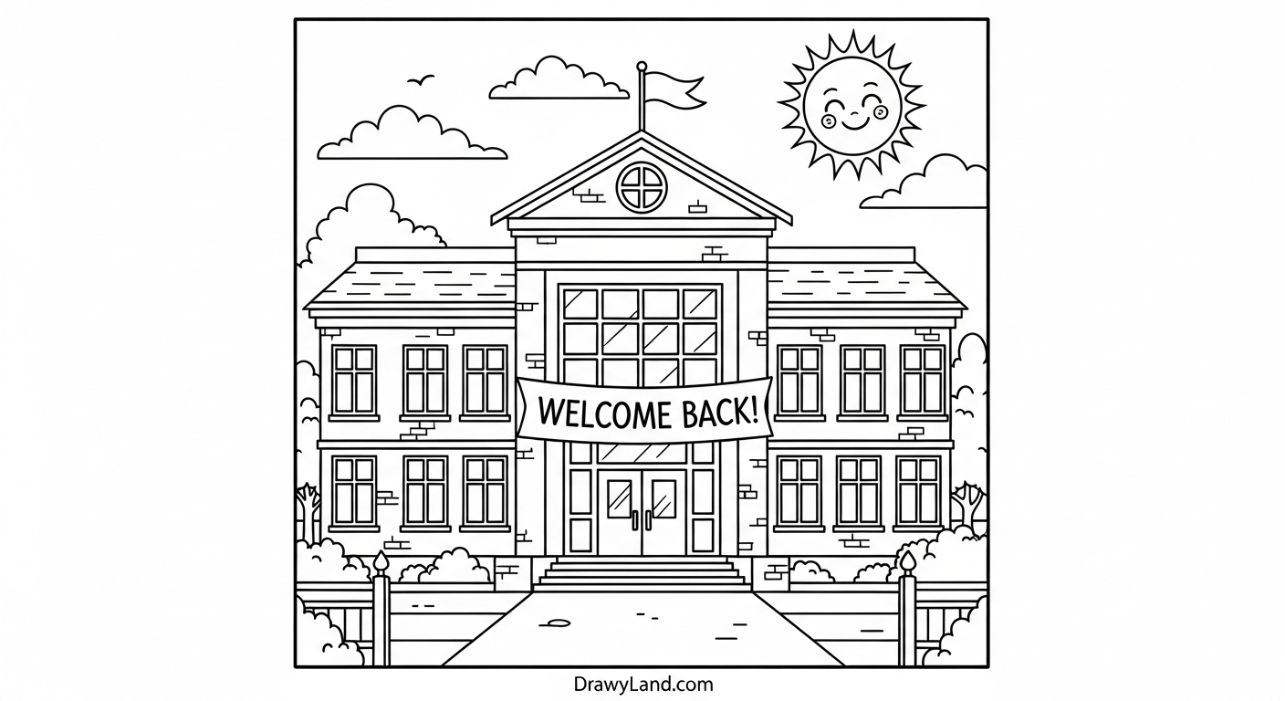 Free Printable Back to School Coloring Sheets Educational back to school coloring sheet for preschoolers.