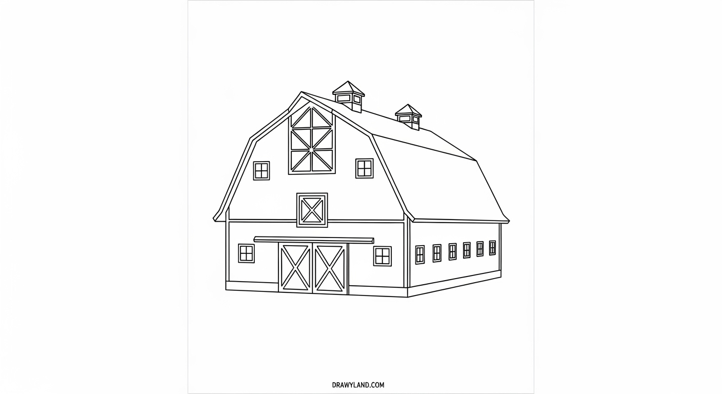 Free Printable Barn Coloring Pages for Kids Easy barn outline coloring page for toddlers