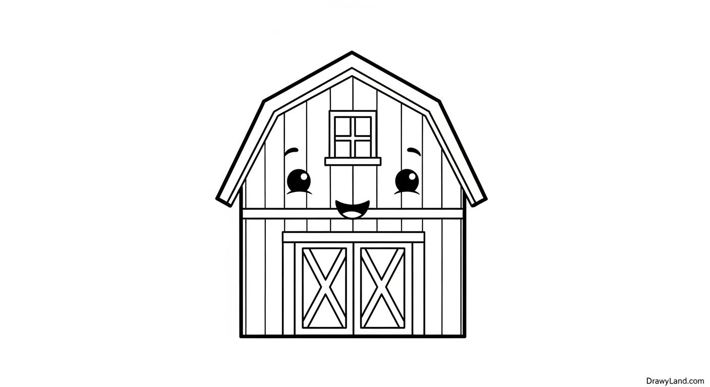 Free Printable Barn Coloring Pages for Kids Classic countryside barn coloring page with a silo
