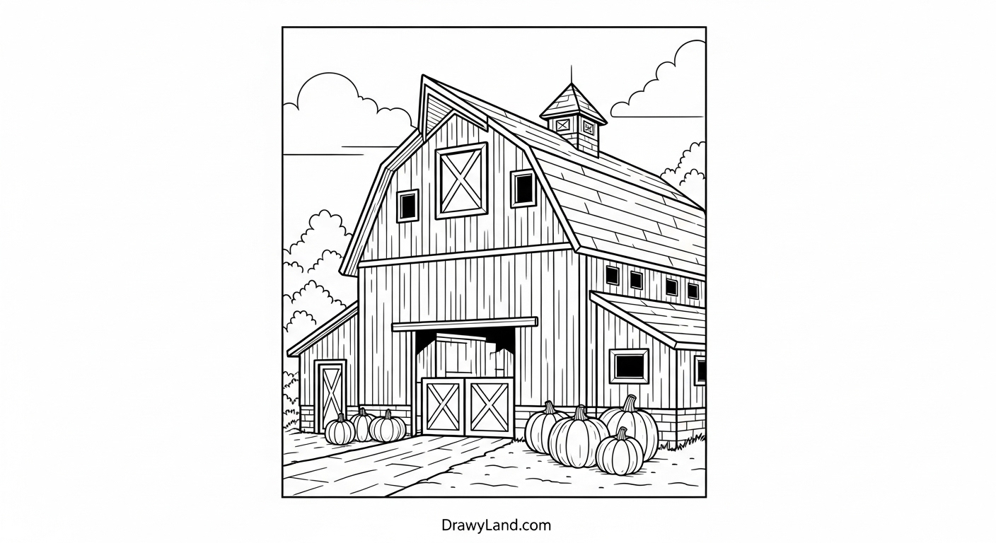 Free Printable Barn Coloring Pages for Kids Educational barn coloring page about rural life