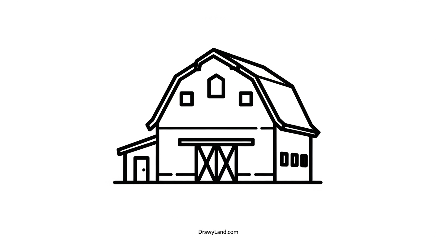 Free Printable Barn Coloring Pages for Kids Printable farm and barn coloring sheet with a tractor