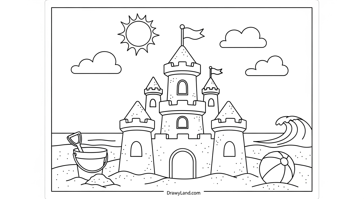 Free Printable Beaches Coloring Pages Easy beach coloring pages for toddlers and preschoolers