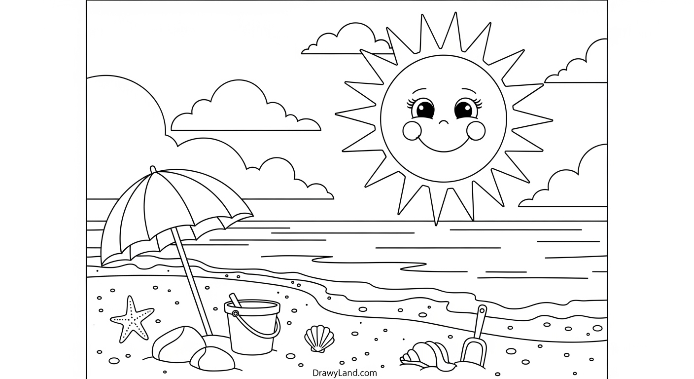 Free Printable Beaches Coloring Pages Summer beach coloring pages for early childhood development