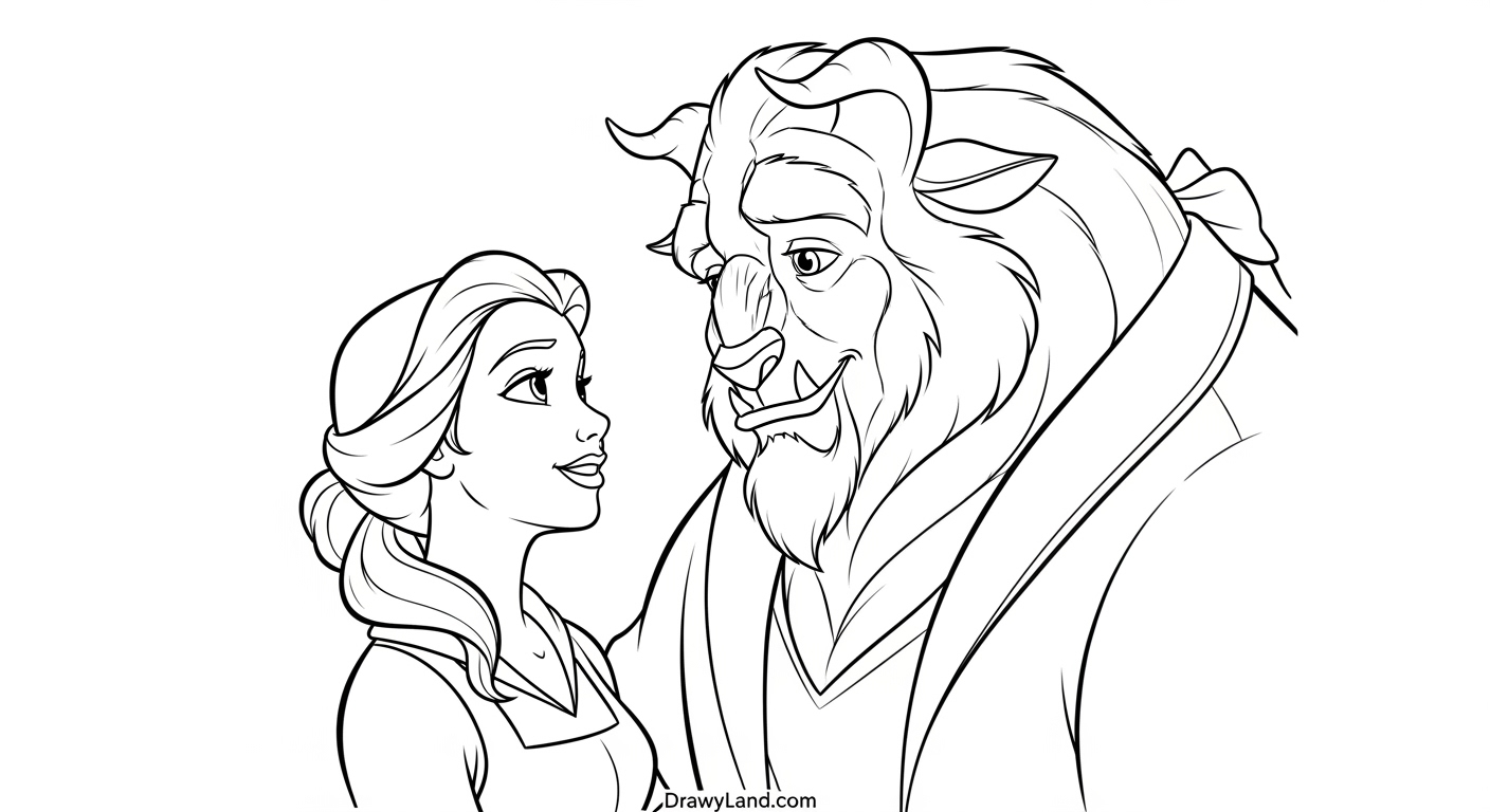 Free Printable Princess Belle Coloring Pages Belle and the Beast coloring sheets from the movie