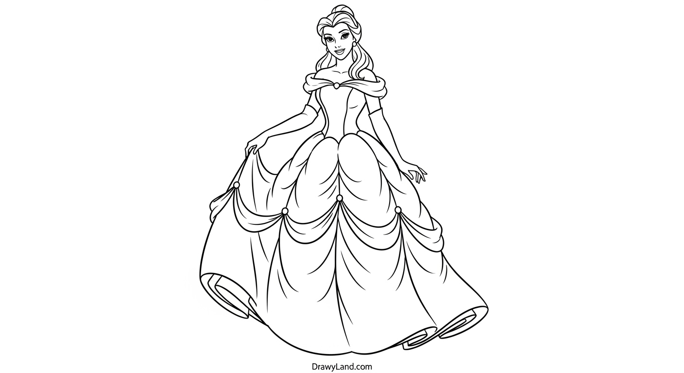Free Printable Princess Belle Coloring Pages Princess Belle coloring pages with Lumiere and Cogsworth