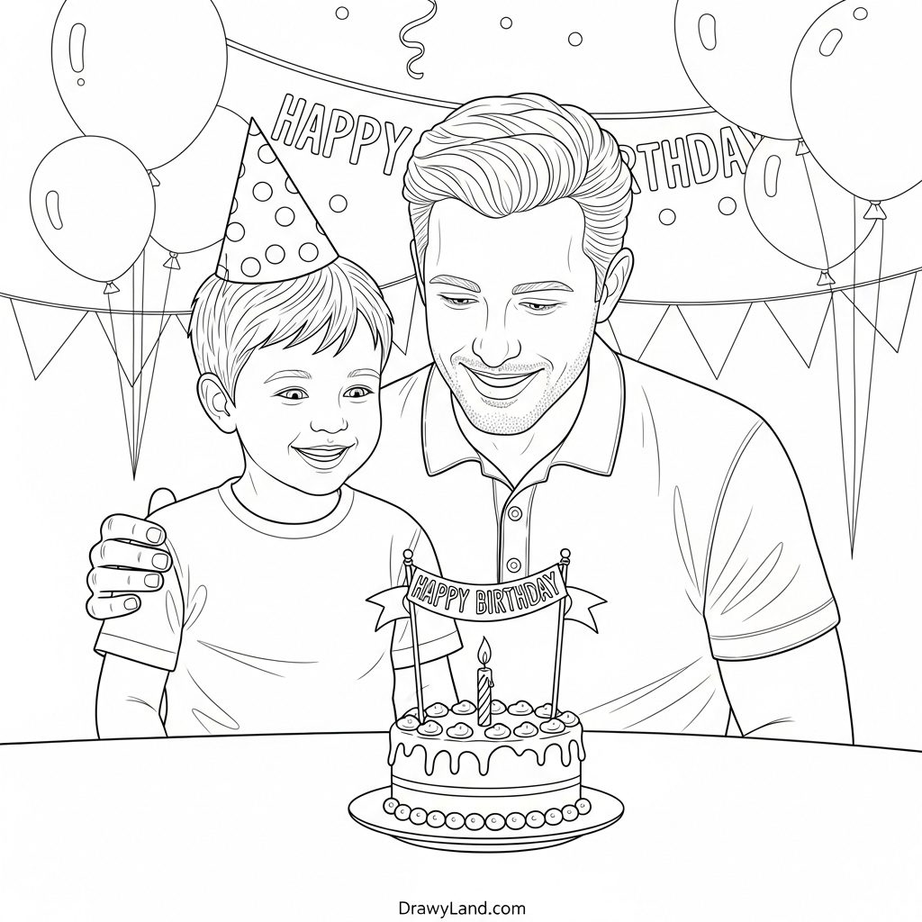 happy father's day coloring pages for kids