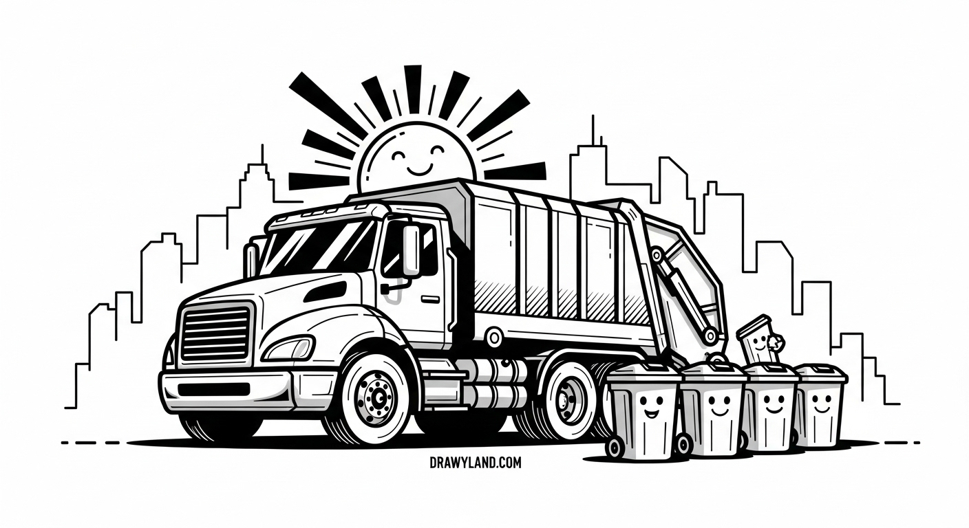 Free Printable Bin Lorry Coloring Pages bin lorry coloring pages 7
