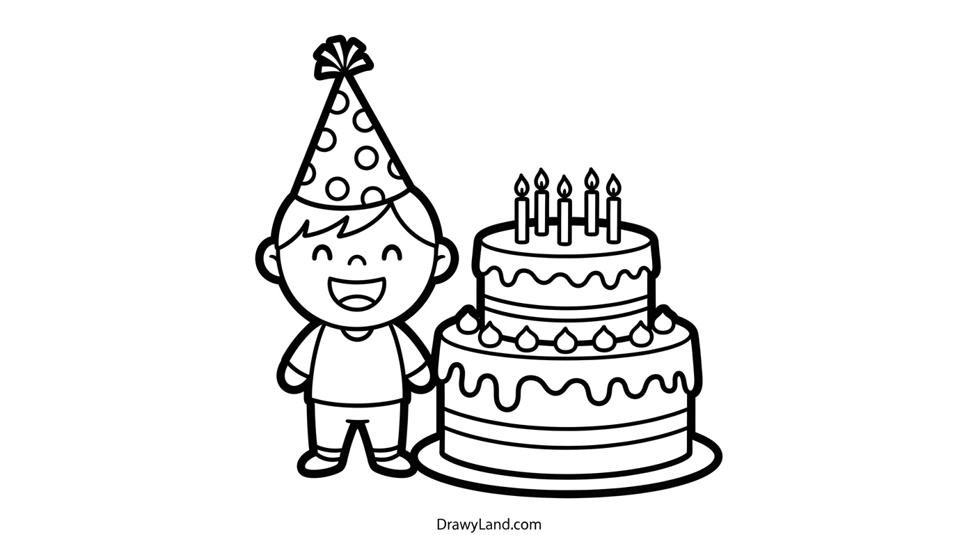 Free Printable Birthday Cake Color Sheet for Kids A cute cupcake coloring page for a birthday celebration