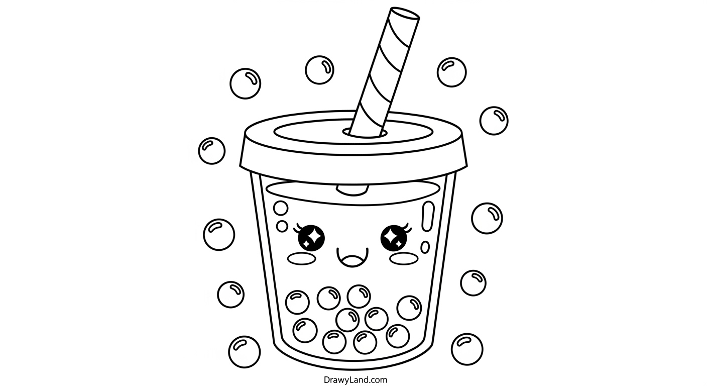 Free Printable Boba Coloring Pages for Kids printable bubble tea coloring page for kids