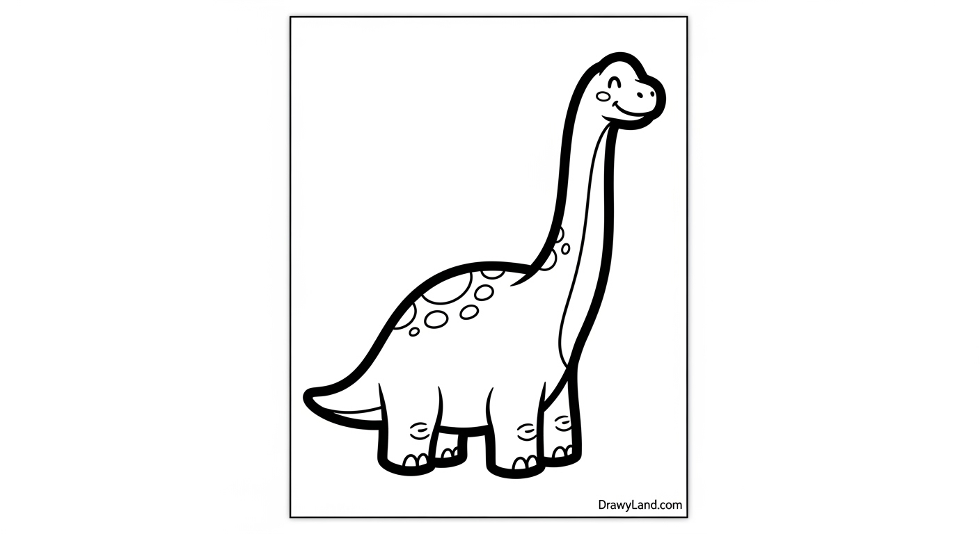 Free Printable Brachiosaurus Coloring Page for Kids Easy brachiosaurus outline printable for toddlers