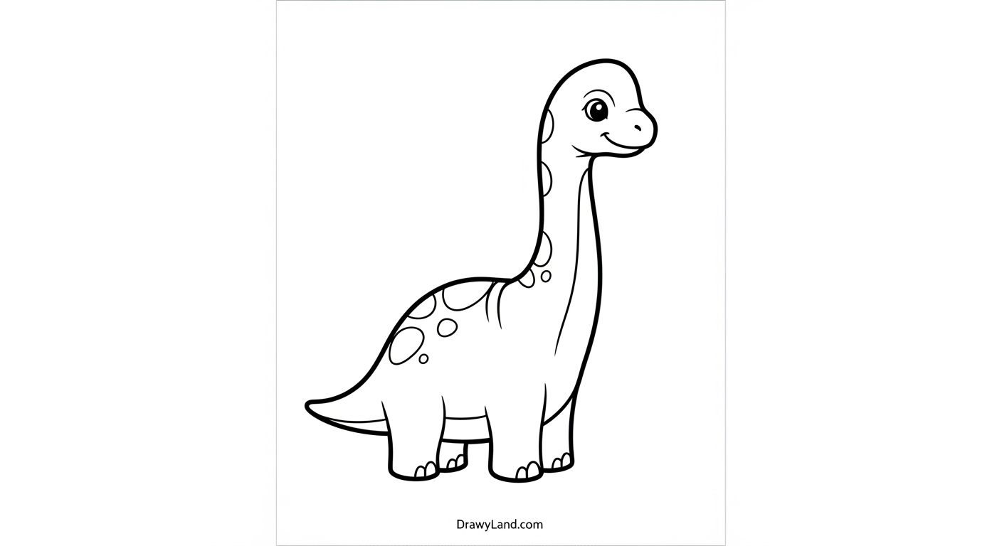 Free Printable Brachiosaurus Coloring Page for Kids Cute baby brachiosaurus coloring page for kids