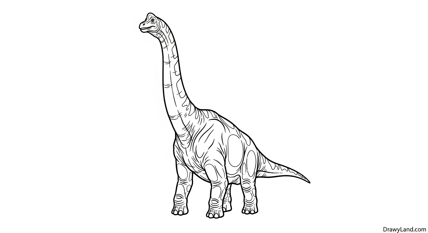 Free Printable Brachiosaurus Coloring Page for Kids Brachiosaurus with long neck coloring printable for children