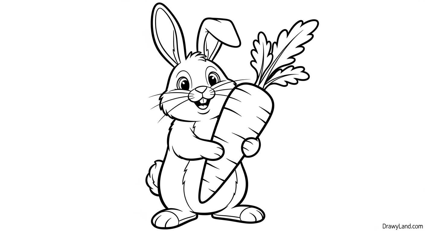 easy bunny coloring pages for toddlers