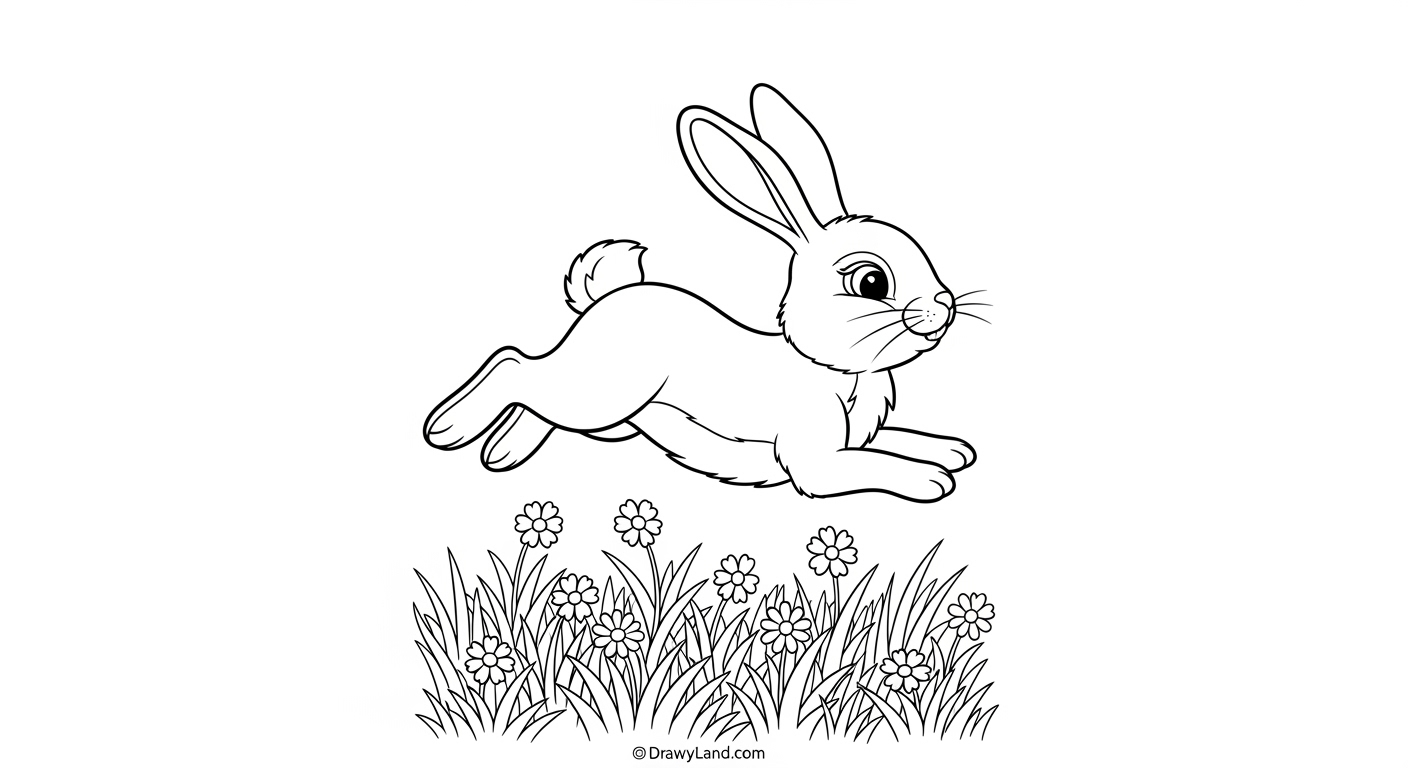 cute baby bunny with carrot coloring page