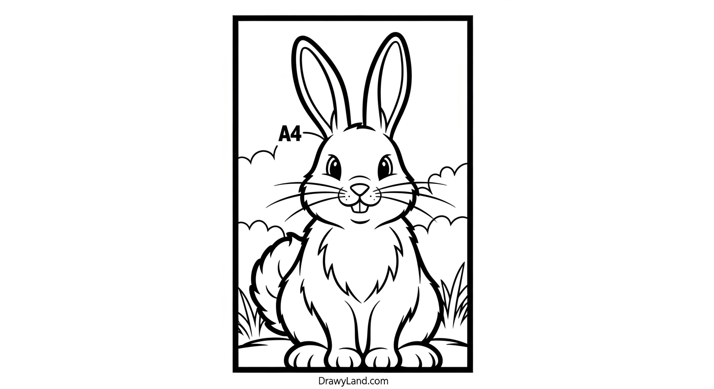 realistic bunny coloring pages for kids