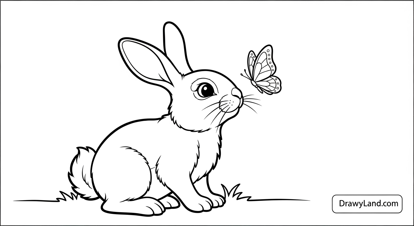 coloring a bunny with crayons