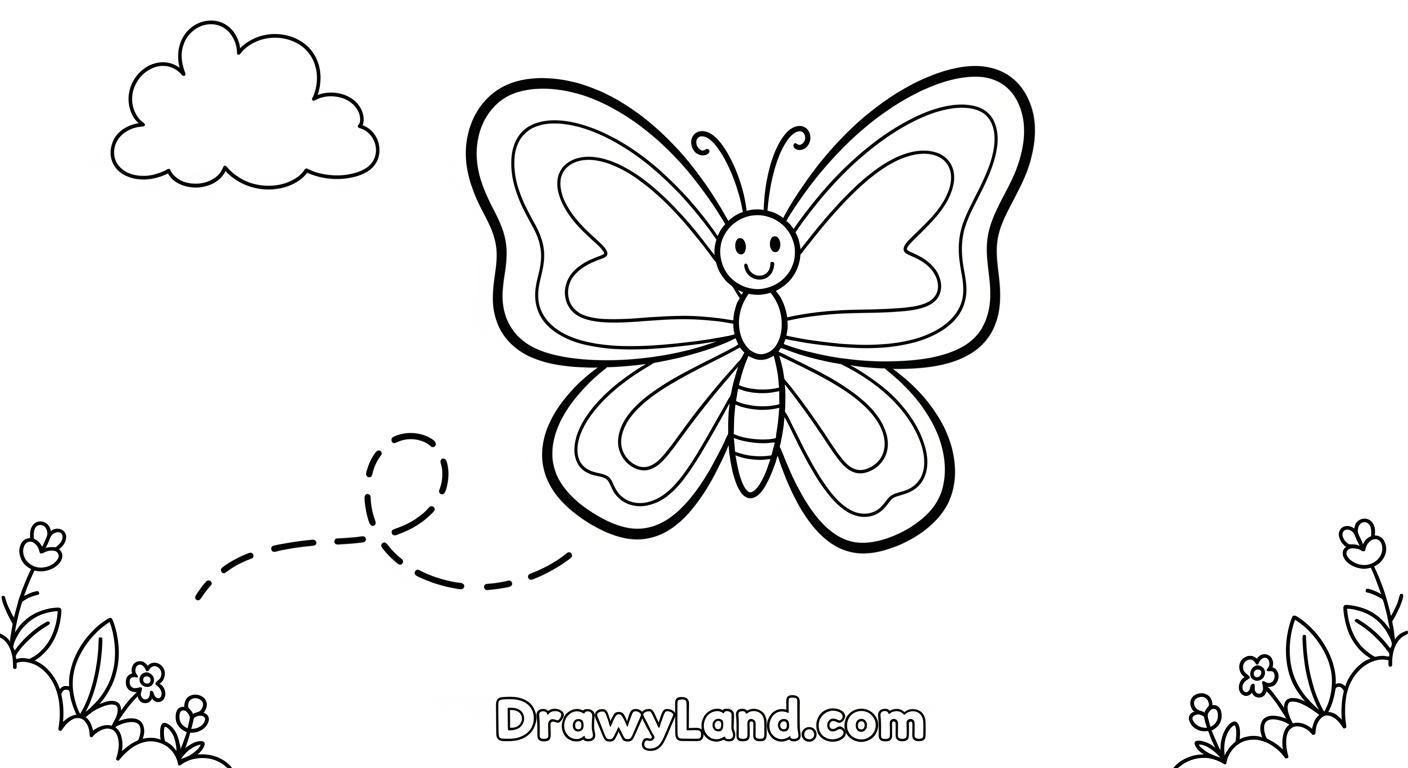 Beautiful Butterfly Coloring Printable Pages (Free Download) springtime garden butterfly coloring printable