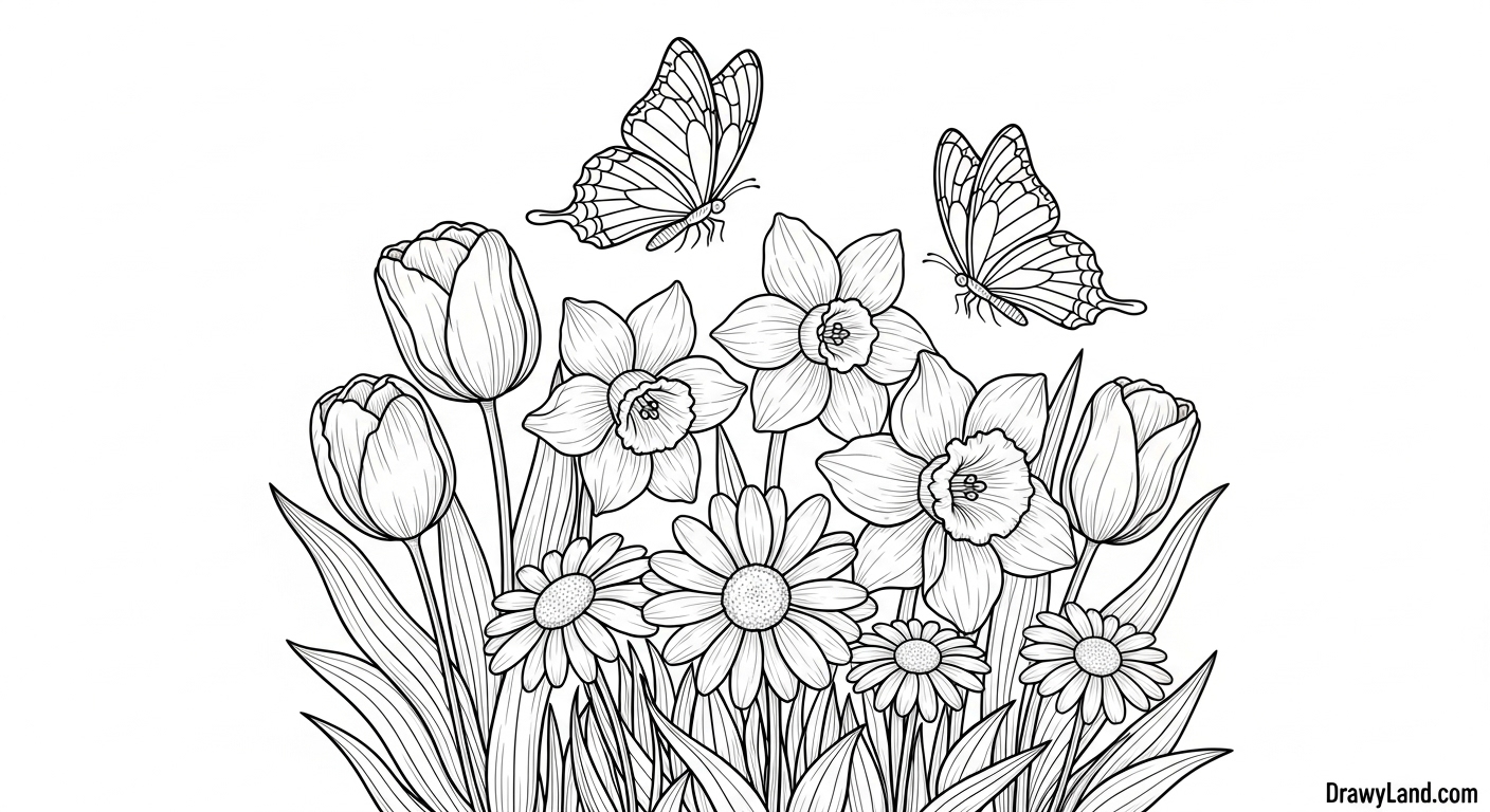 Free Printable Butterfly Flower Coloring Pages Simple butterfly on a flower coloring page for preschoolers