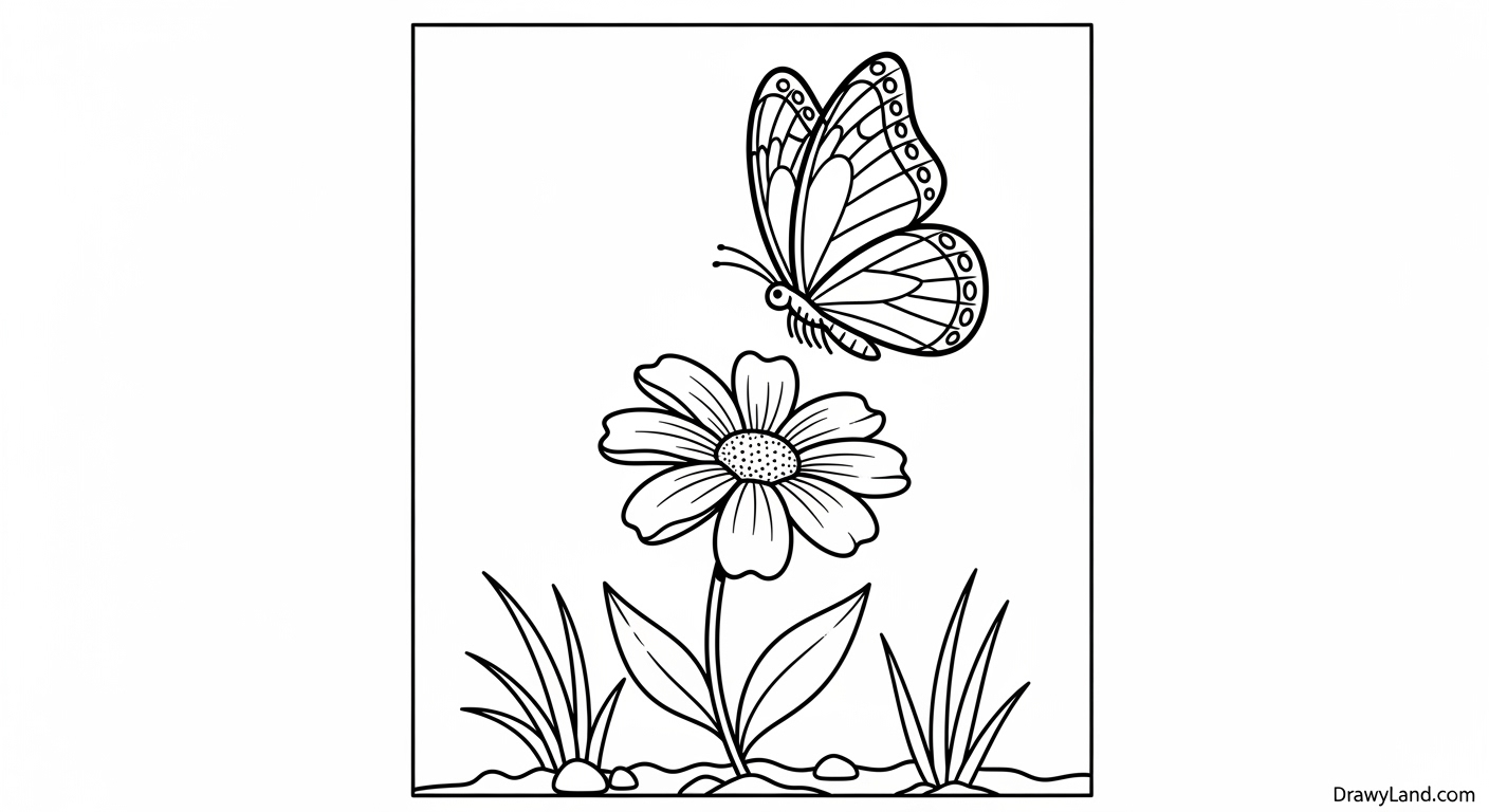 Free Printable Butterfly Flower Coloring Pages butterfly flower coloring pages 7