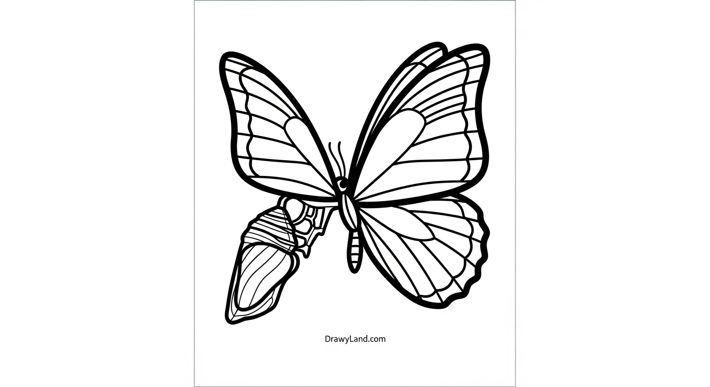 Free Printable Butterfly Coloring Pages for Kids detailed butterfly garden for coloring for kids