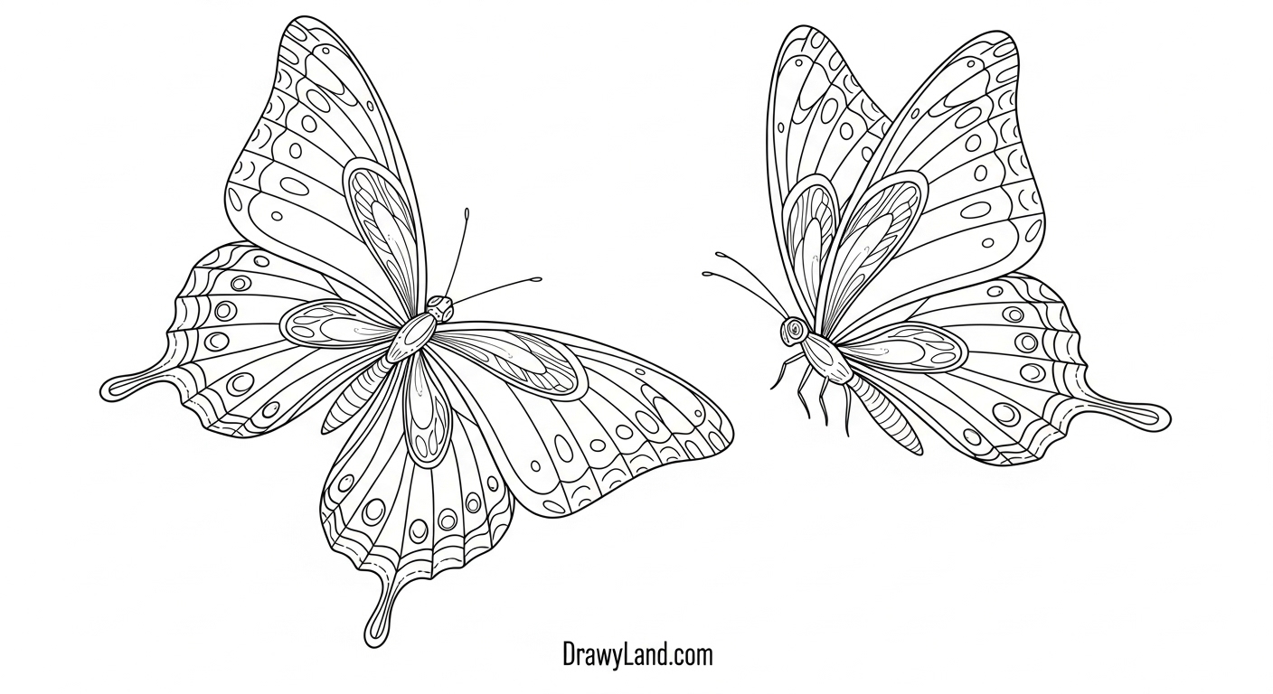 Free Printable Butterfly Coloring Pages for Kids beautiful butterfly outline sheet for coloring