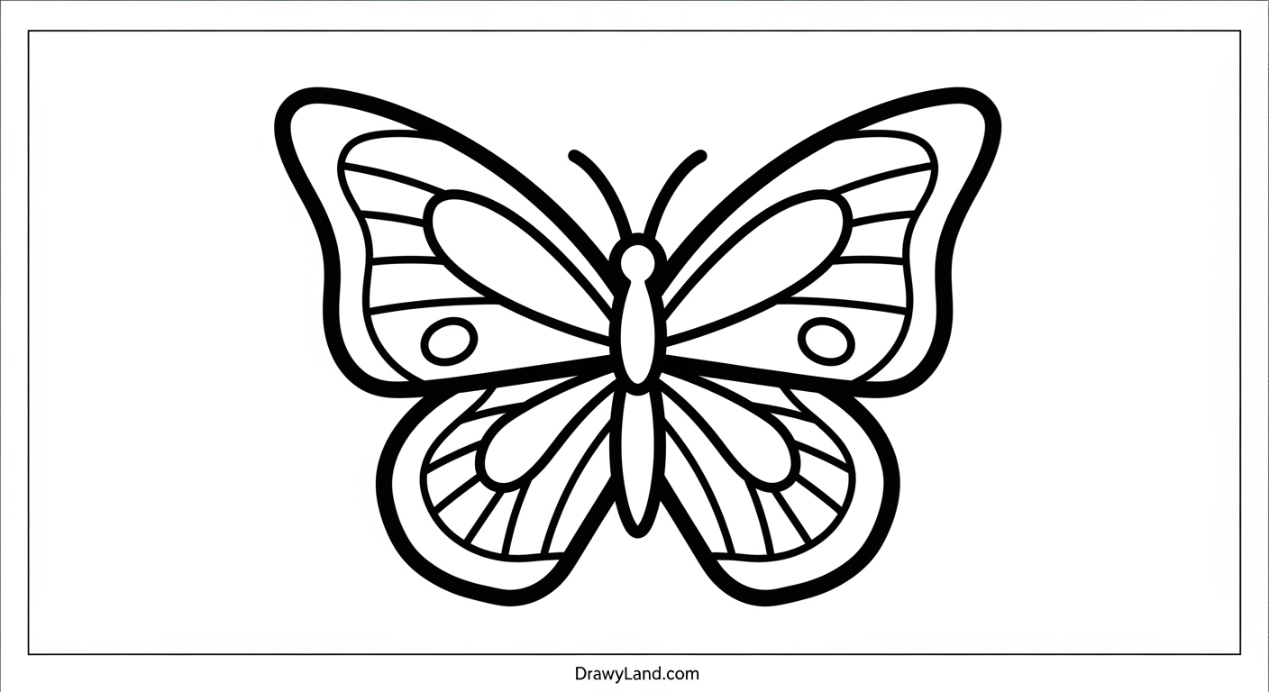 Free Printable Butterfly Coloring Pages for Kids cute butterfly for coloring with simple patterns