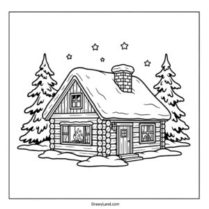 cabin coloring pages 7