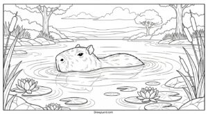Free Printable Capybara Coloring Pages for Kids capybara coloring page 7