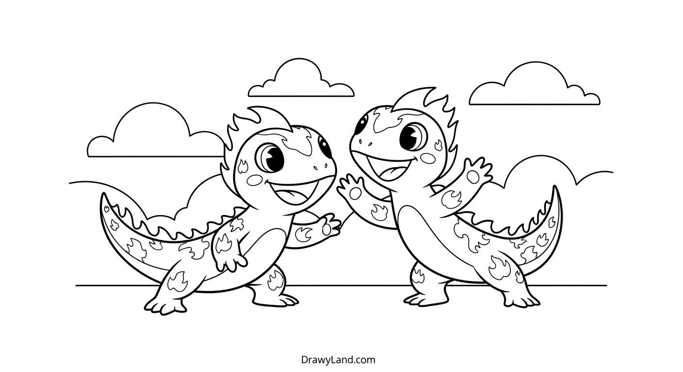 Free Printable Charmander Pokémon Coloring Pages printable happy Charmander pokemon coloring page for kids