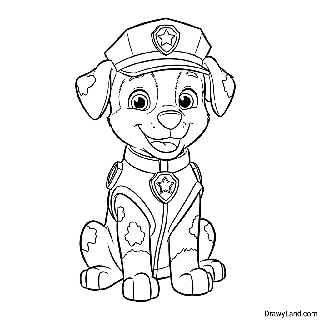 Free Printable PAW Patrol Chase Coloring Pages paw patrol chase coloring pages in action