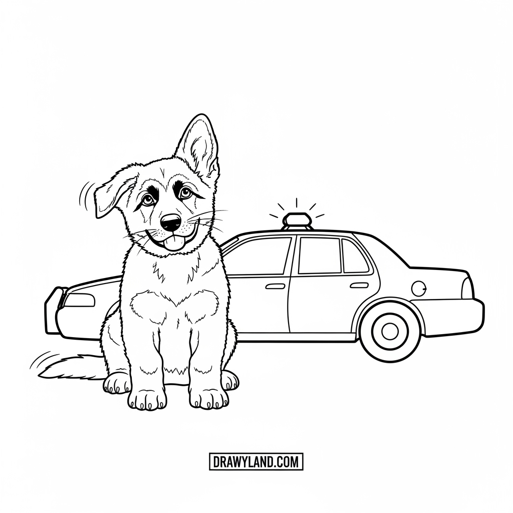 Free Printable PAW Patrol Chase Coloring Pages chase and his police cruiser coloring pages