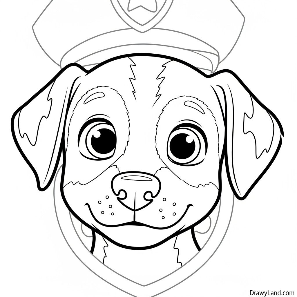 Free Printable PAW Patrol Chase Coloring Pages chase from paw patrol coloring sheet with badge