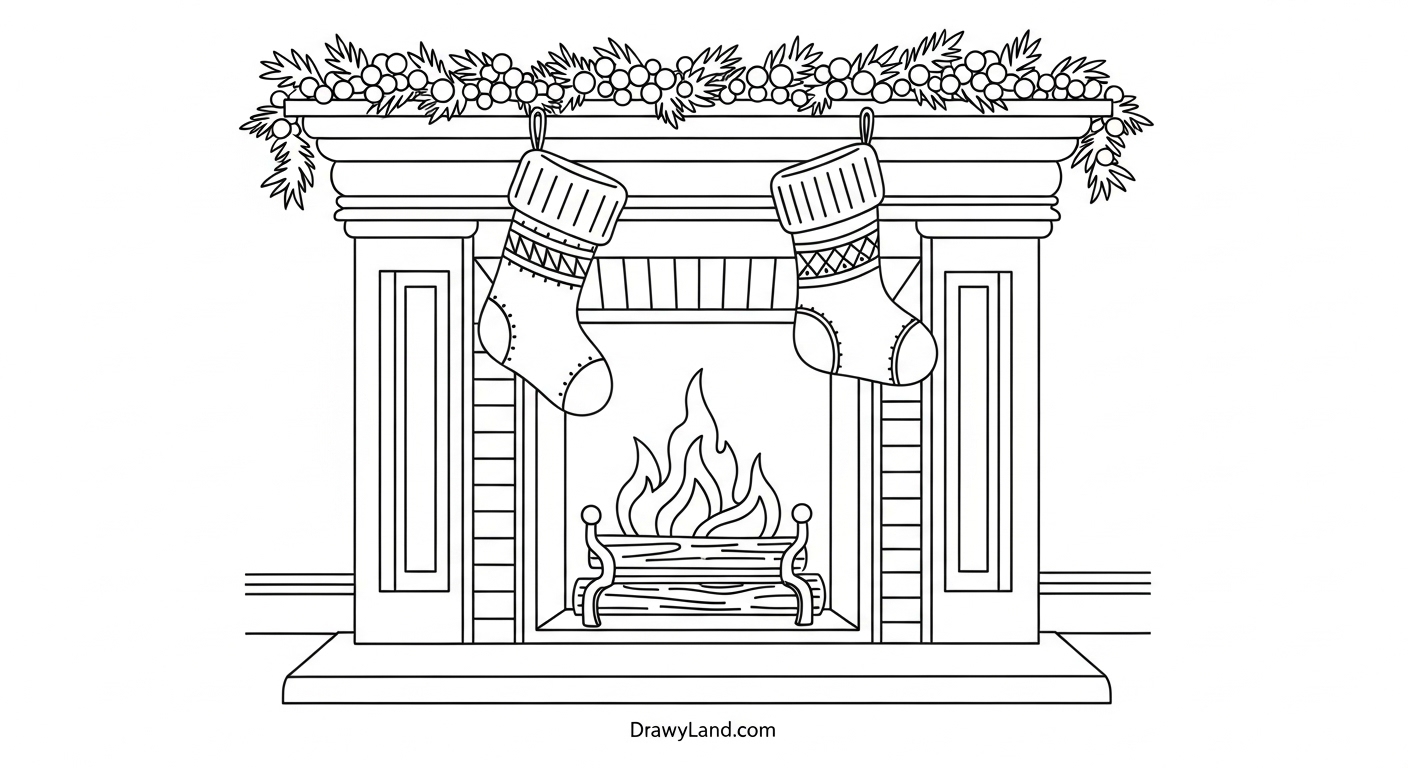 Free Printable Christmas Stocking Coloring Sheets easy empty christmas stocking coloring sheet for toddlers
