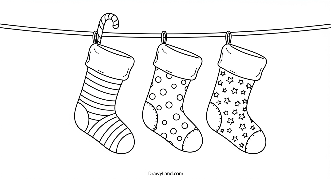 Free Printable Christmas Stocking Coloring Sheets creative holiday stocking drawing activity