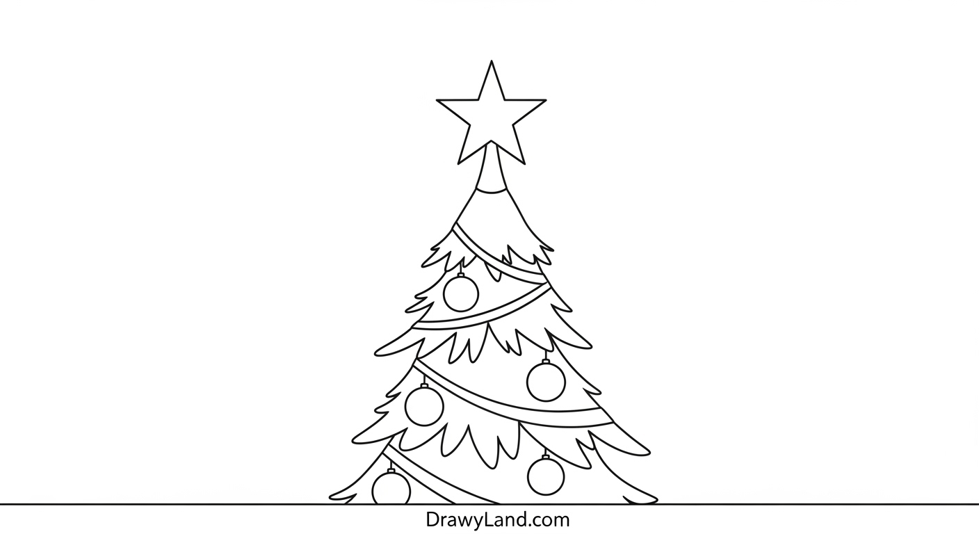 Free Printable Christmas Tree Coloring Book simple christmas tree outline to color and decorate